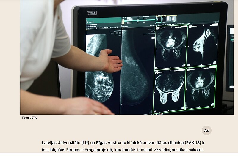 Ceļā uz precīzāku un ātrāku vēža diagnostiku: Latvija līdzdarbojas Eiropas lielprojektā