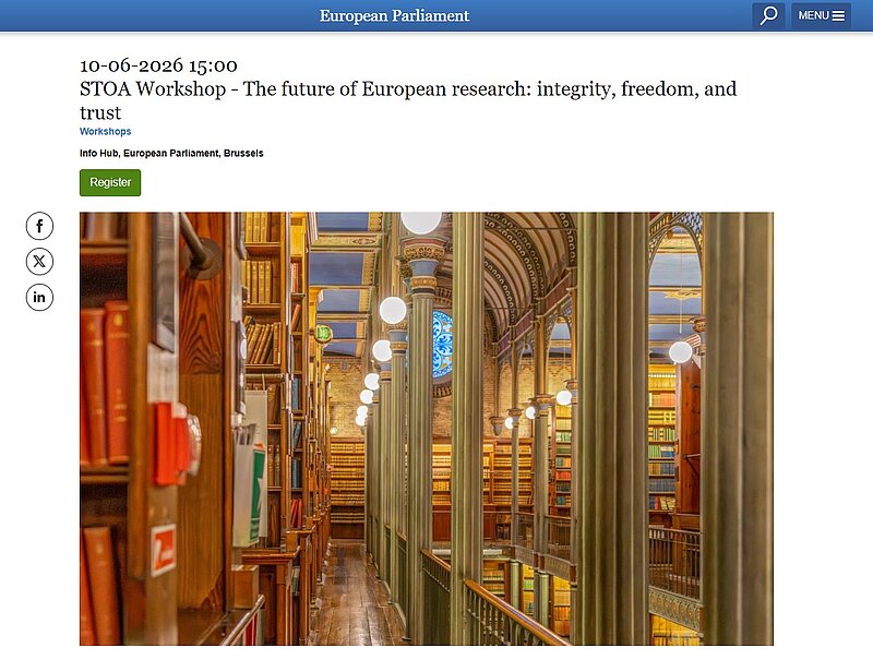 STOA seminārs — Eiropas pētniecības nākotne: integritāte, brīvība un uzticēšanās