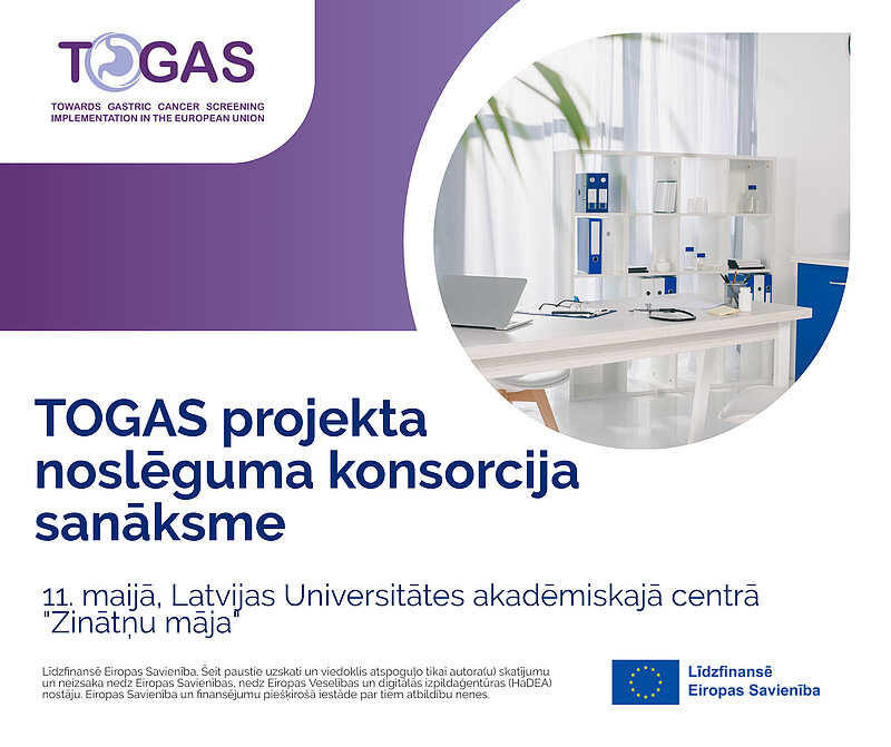 TOGAS projekta noslēguma konsorcija sanāksme notiks 11. maijā Rīgā
